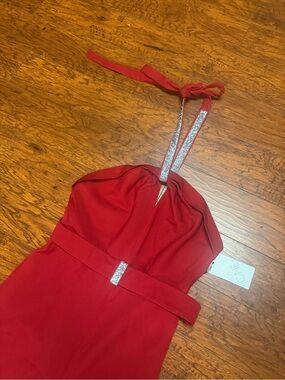 Red Halter Jumpsuit